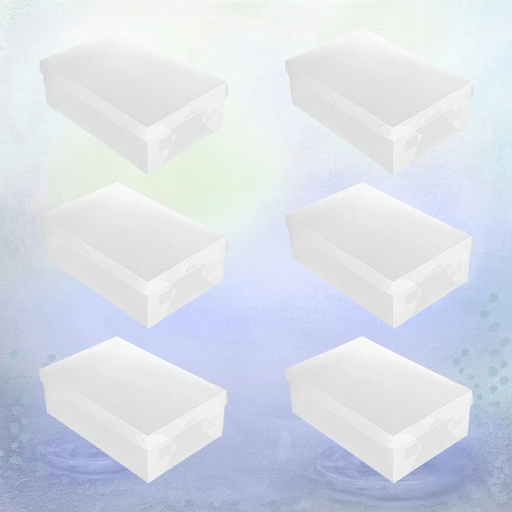 12 PCS Shoes Boxes Transparent Shoes Cases Plastic Storage Box Shoes Container for Home Shop 28x18x10cm