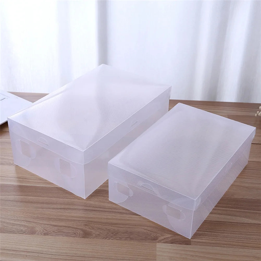 12 PCS Shoes Boxes Transparent Shoes Cases Plastic Storage Box Shoes Container for Home Shop 28x18x10cm